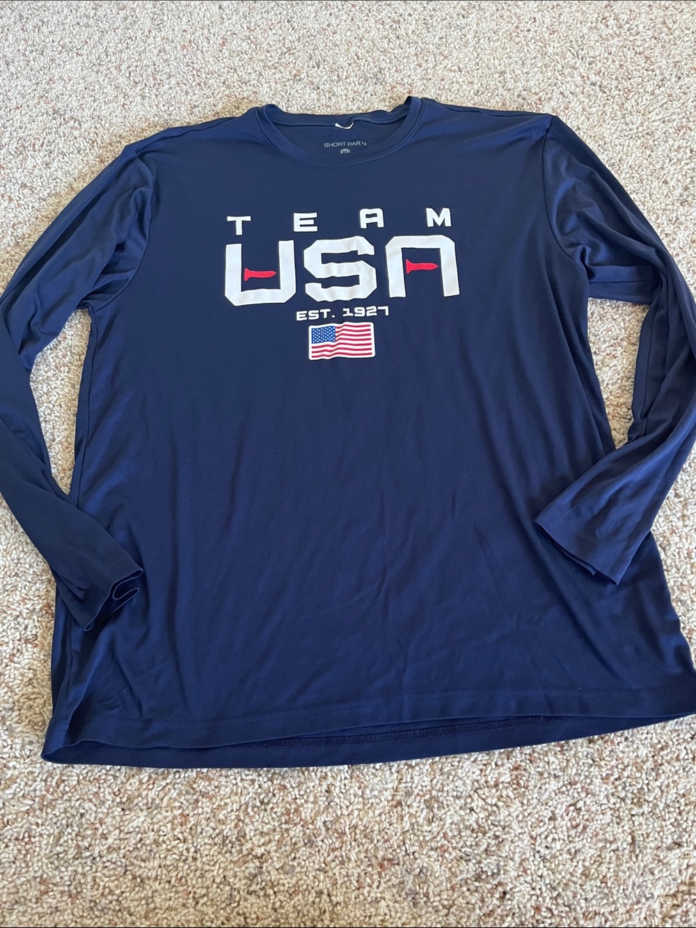 Short Par 4 Team USA Navy Long-Sleeve Performance Tee